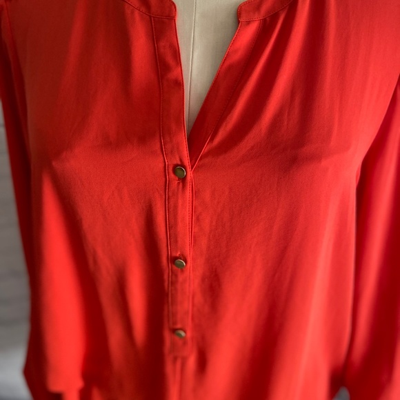 WOMEN'S Chicos size 2 (M) red long tunic top blouse - Picture 2 of 9
